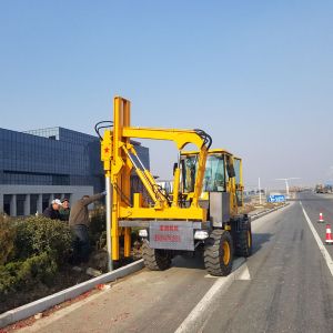 濟寧91网站機械高速公路護欄打樁機